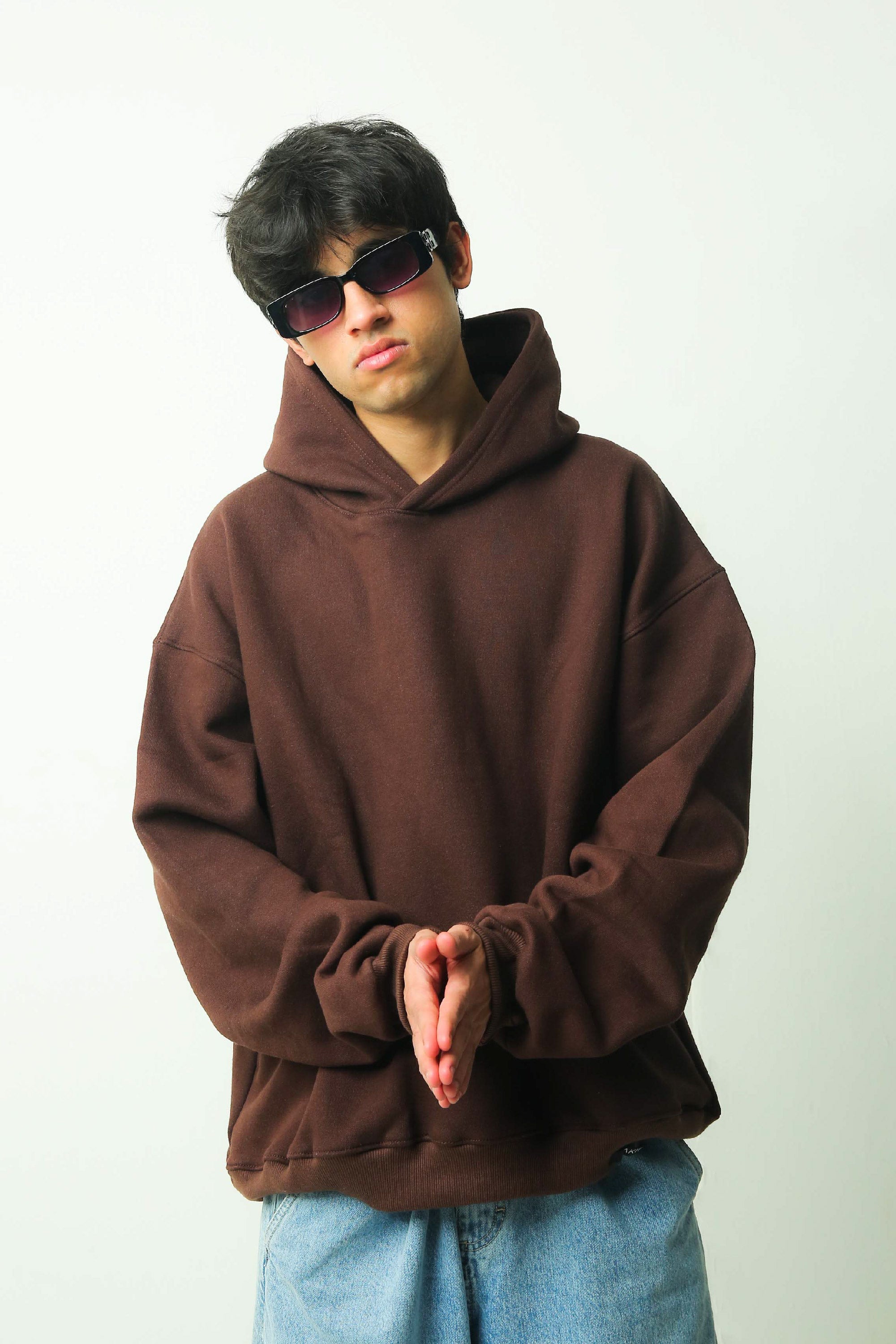 Plain Brown Oversized Hoodie
