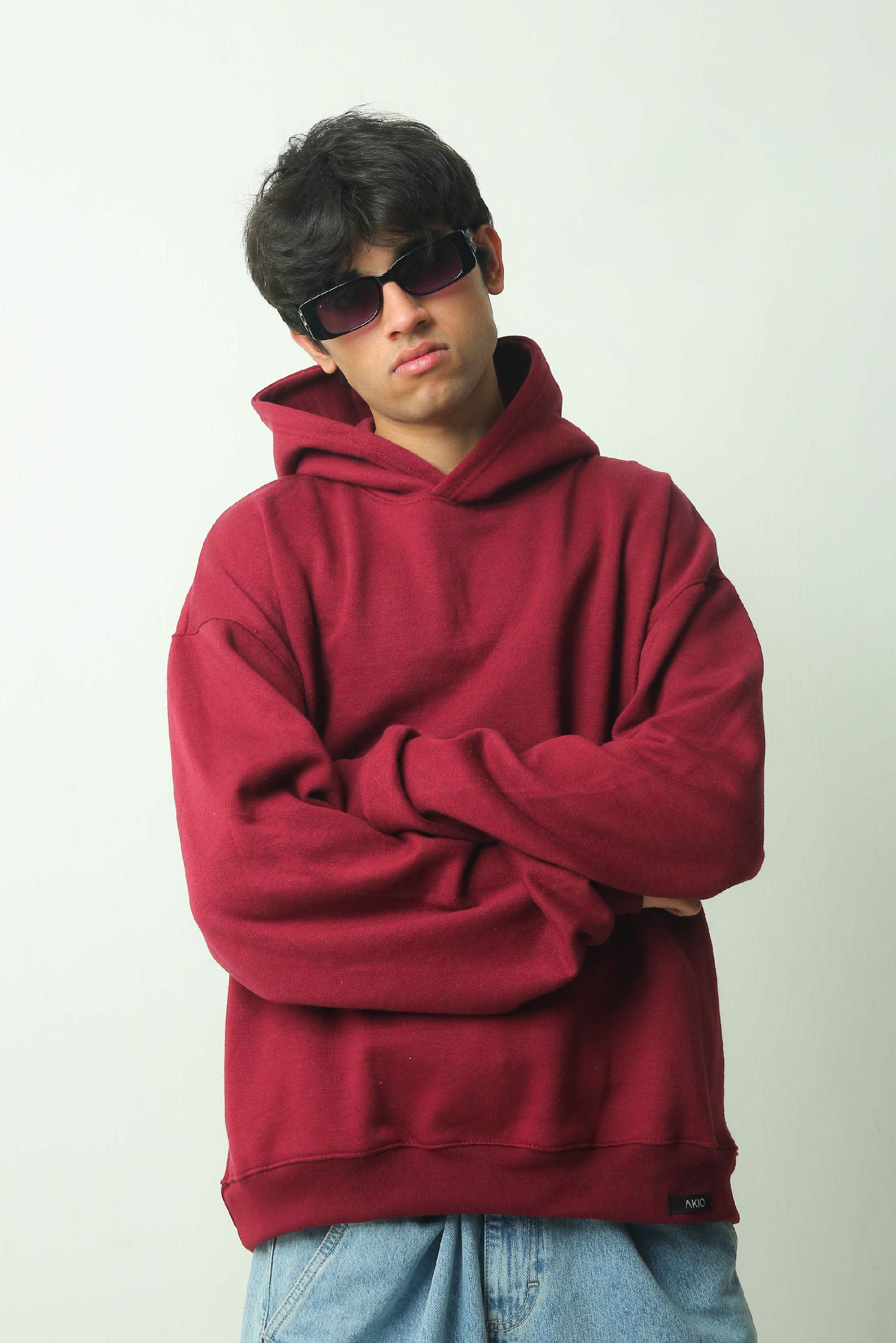 Plain Maroon Oversized Hoodie